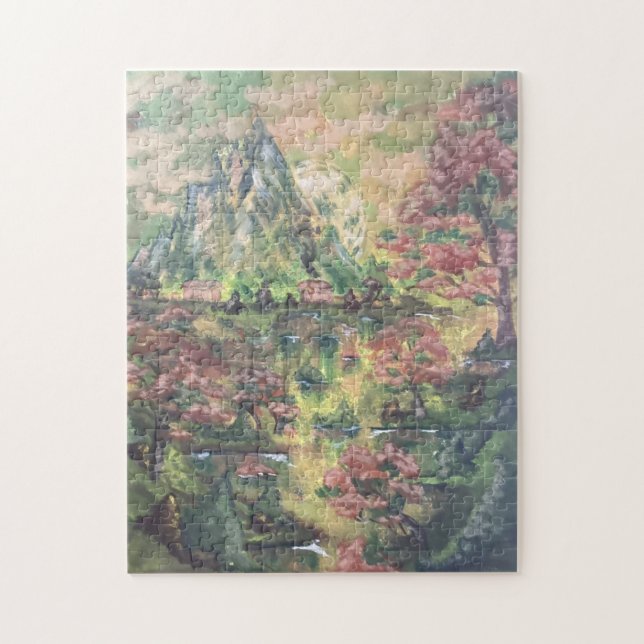 Rompecabezas del paisaje de la primavera verde (Vertical)