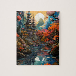 Rompecabezas del paisaje japonés