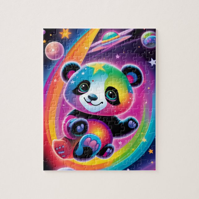 Rompecabezas del Panda del espacio del arco iris (Vertical)