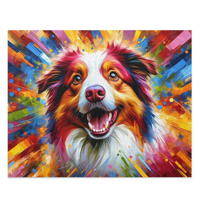 Rompecabezas del Pastor Australiano: Aussie Merle  (Australian Shepherd Puzzle: Red Merle Aussie Jigsaw)