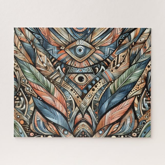 Rompecabezas del patrón tribal africano (Horizontal)