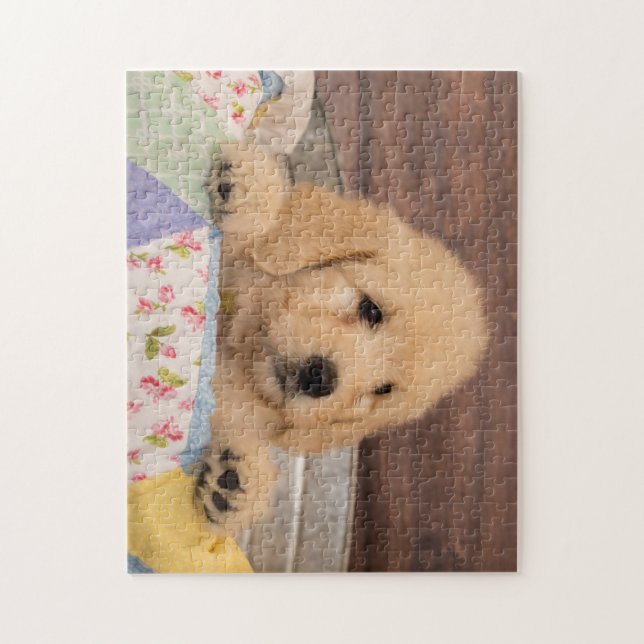 Rompecabezas del perrito de Goldendoodle (Vertical)
