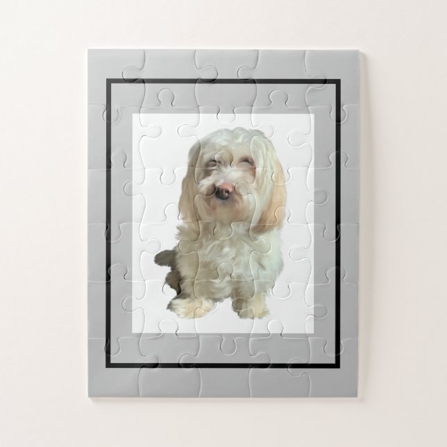 Rompecabezas del perro blanco (Vertical)