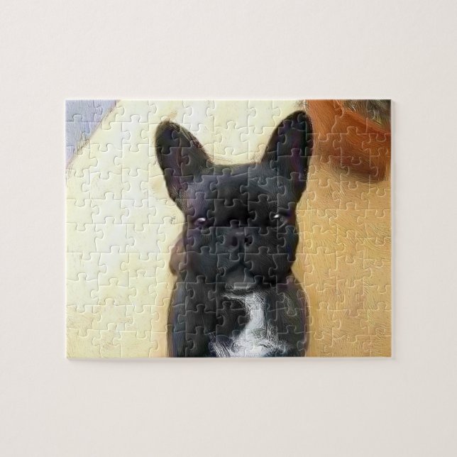 Rompecabezas del perro Bulldog francés Jigsaw (Horizontal)