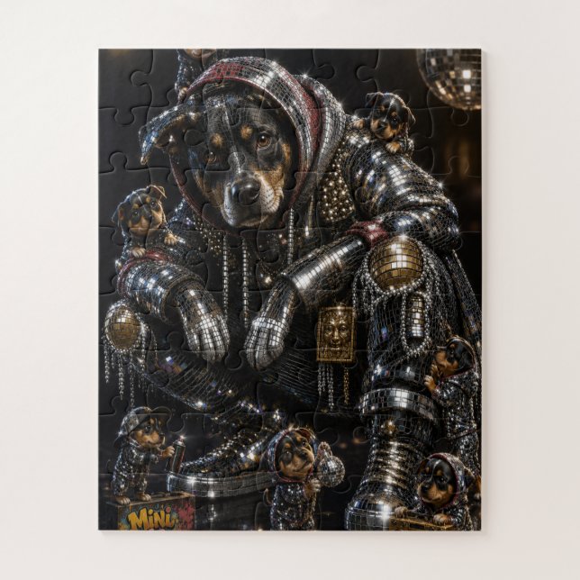 Rompecabezas del Perro Disco y su Equipo en Miniat (Vertical)