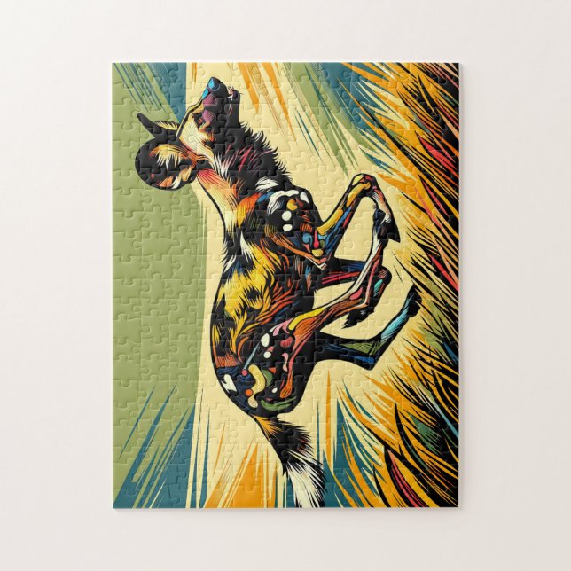 Rompecabezas del perro salvaje africano (Vertical)