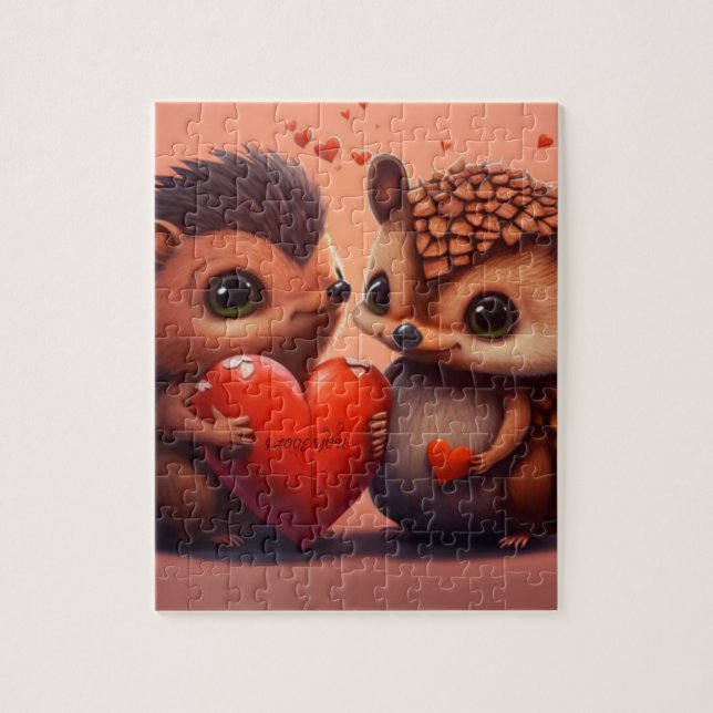 Rompecabezas del personalizado de San Valentín (Vertical)