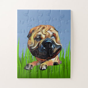 Rompecabezas del personalizado Shar Pei para los n
