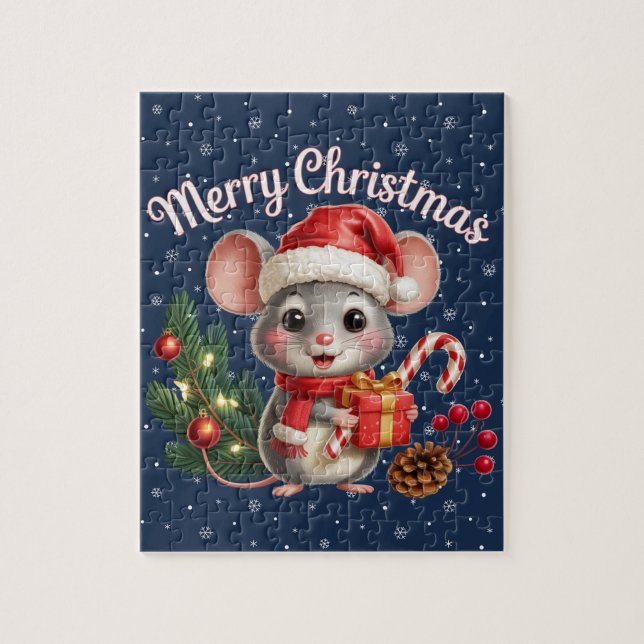 Rompecabezas del ratón de Navidad (Vertical)