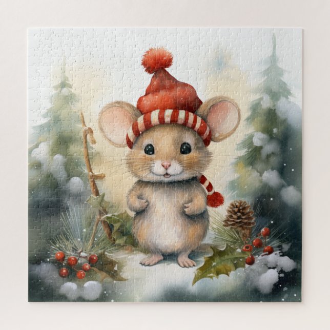 Rompecabezas del ratón navidades (Vertical)