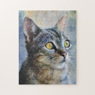 Rompecabezas del retrato de arte de gatito adorabl