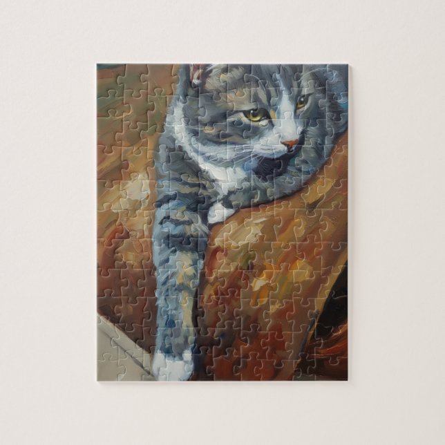 Rompecabezas del retrato de gato (Vertical)