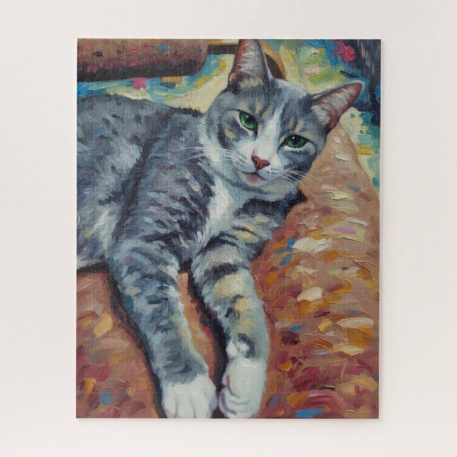 Rompecabezas del retrato del gato (Vertical)
