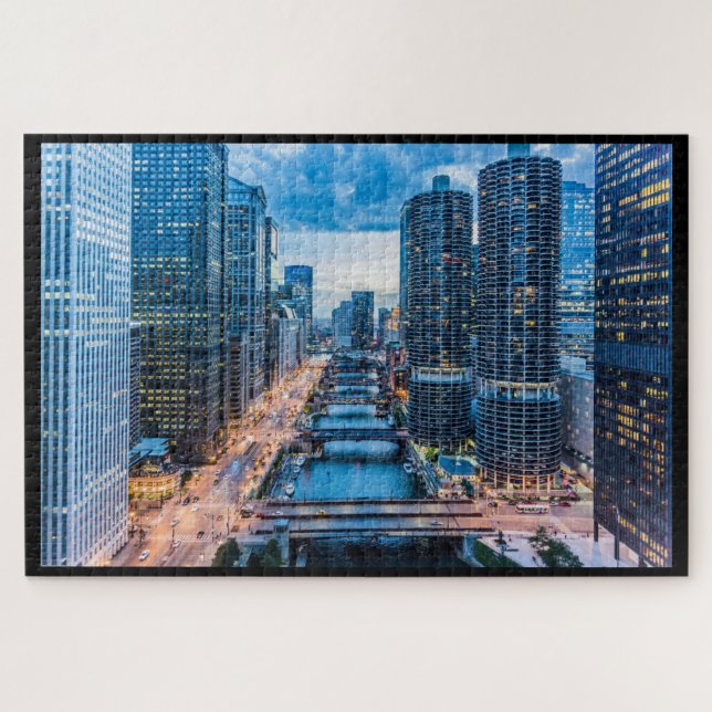 Rompecabezas del Río Jigsaw de Chicago (Horizontal)