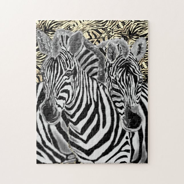 Rompecabezas del rompecabezas de la Pareja Zebra (Vertical)