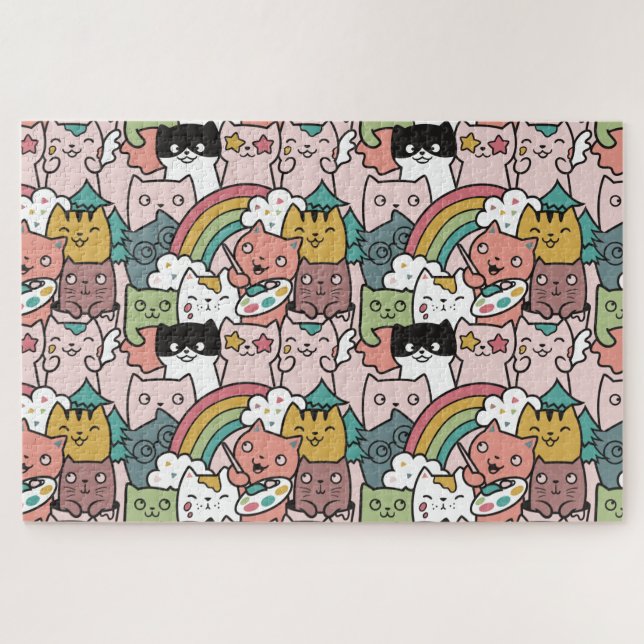 Rompecabezas del rompecabezas de los gatos (Horizontal)