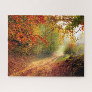 Rompecabezas del rompecabezas del camino de otoño