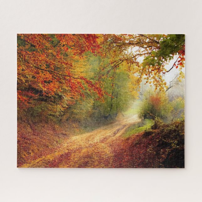 Rompecabezas del rompecabezas del camino de otoño (Horizontal)
