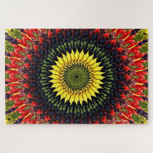 Rompecabezas del rompecabezas del girasol de cosec