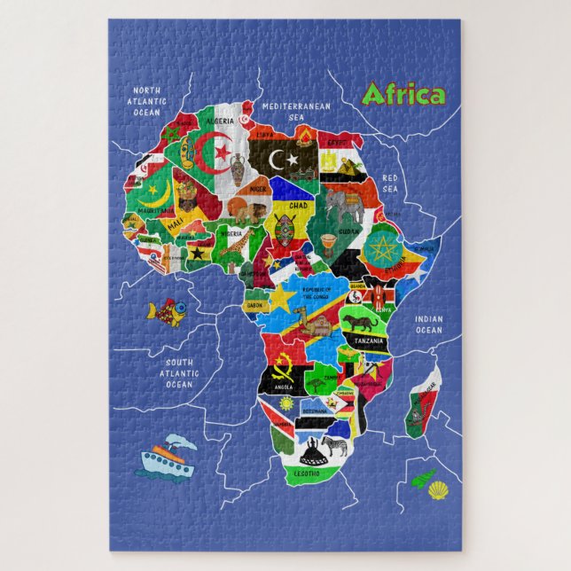 Rompecabezas del rompecabezas del mapa de África (Vertical)
