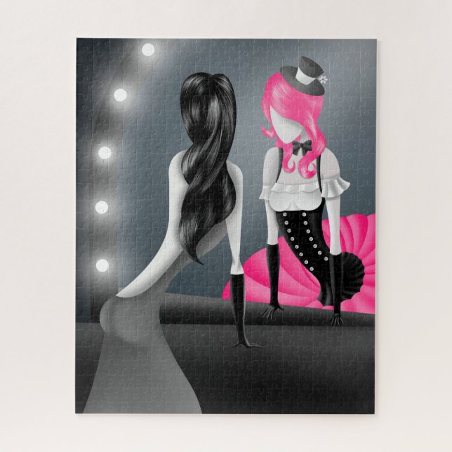 Rompecabezas del rompecabezas del pelo rosado (Vertical)