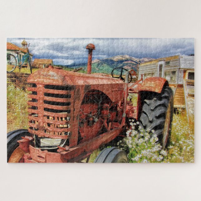 Rompecabezas del rompecabezas del Tractor de Granj (Horizontal)