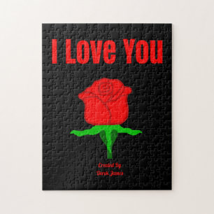 Rompecabezas del rosa rojo te amo