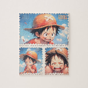 Rompecabezas del sello postal de anime