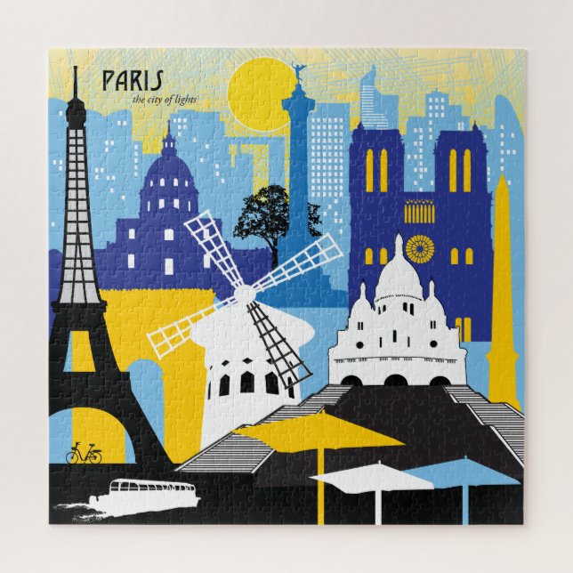 Rompecabezas del Skyline de París 20x20 para perso (Vertical)