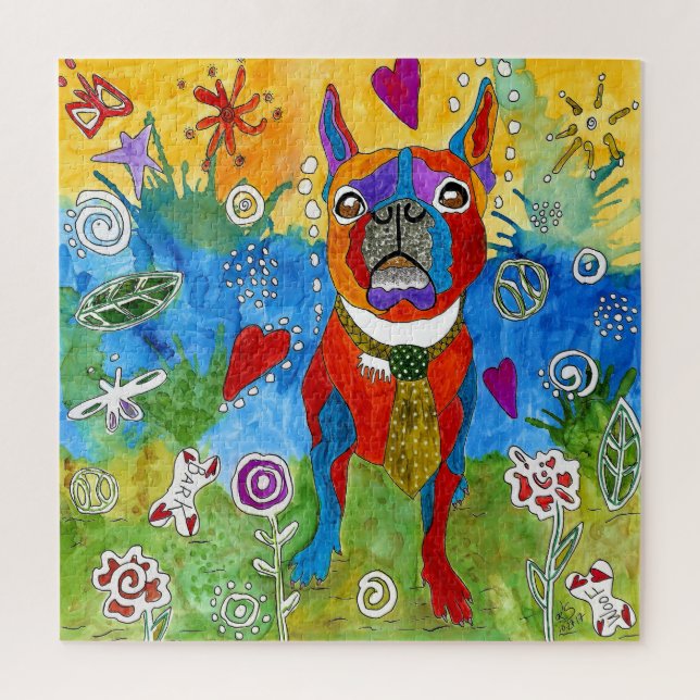 Rompecabezas del Terrier de Boston - 520 piezas (Vertical)