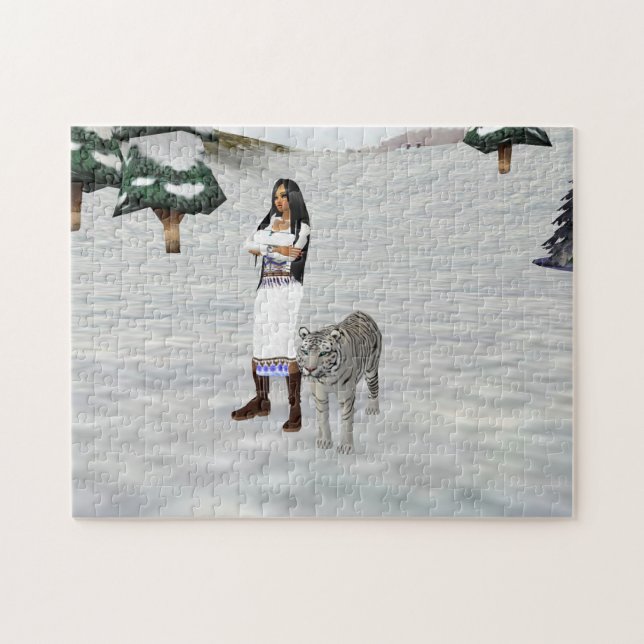 Rompecabezas del tigre blanco (Horizontal)