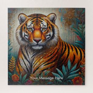 Rompecabezas del tigre del Boho - Vibrante arte de