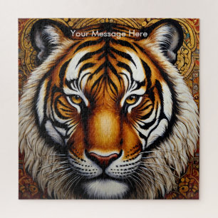 Rompecabezas del tigre del Boho - Vibrante arte de