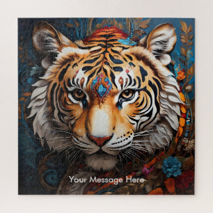 Rompecabezas del tigre del Boho - Vibrante arte de