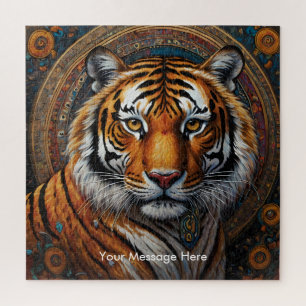 Rompecabezas del tigre del Boho - Vibrante arte de