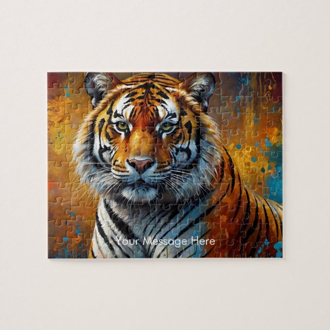 Rompecabezas del tigre del Boho - Vibrante arte de (Horizontal)
