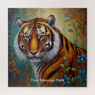 Rompecabezas del tigre del Boho - Vibrante arte de