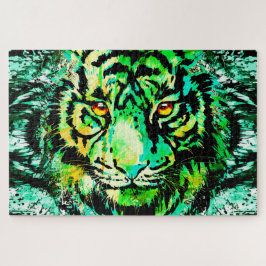 Rompecabezas del tigre verde - Colorido rompecabez
