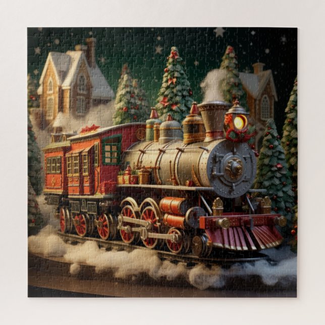 Rompecabezas del tren de los Navidades 3D (Vertical)