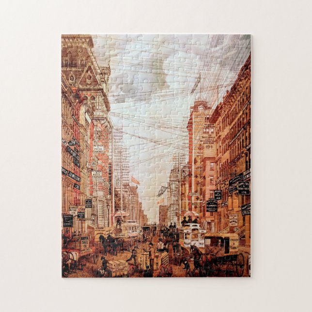 Rompecabezas del Vintage de Broadway Street (Vertical)