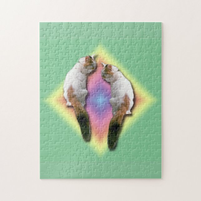 Rompecabezas - Diamante del gato y el arcoiris (Vertical)