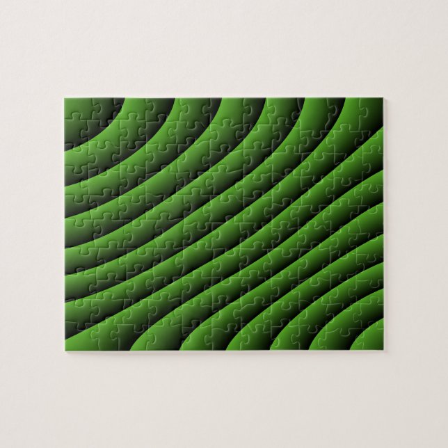 Rompecabezas difícil con líneas de onda verde hipn (Horizontal)
