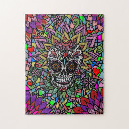 Rompecabezas difícil de arte de cráneo