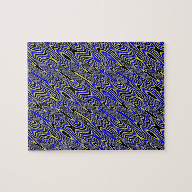 Rompecabezas Difícil de Remolinos Negros, Azules y (Horizontal)