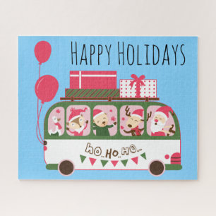 Rompecabezas divertido de los navidades en autobús