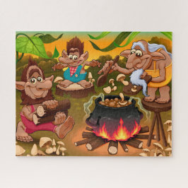 Rompecabezas divertido de trolls cocinando
