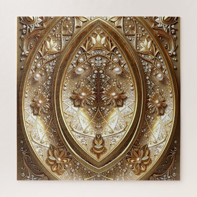 Rompecabezas dorado ornamentado (Vertical)