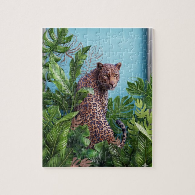 Rompecabezas Ecléctico Moderno de Leopardo de la J (Vertical)