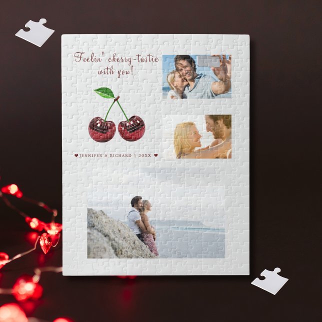 Rompecabezas El día de San Valentín personalizado  (Cherry Love Personalized Valentine's Day Puzzle)