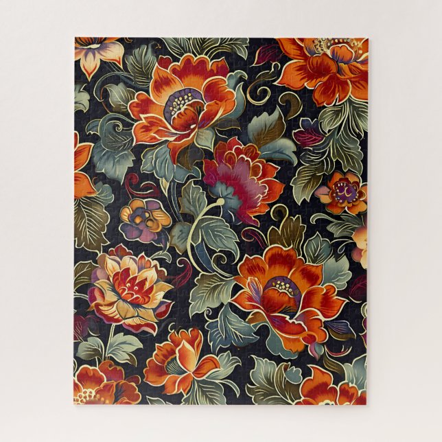 Rompecabezas Elegancia Floral Vintage (Vertical)